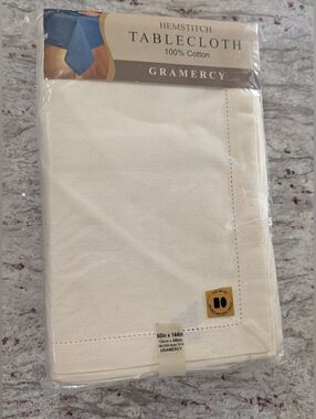 Gramercy Hemstitch 100% Cotton 60" X 144" Tablecloth Oblong 12 - 14 Seats VTG